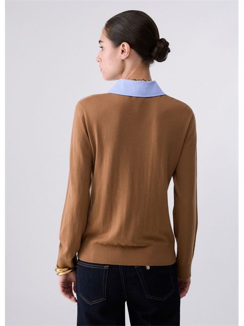 Maglia con dettaglio popeline LIU JO | WF6452MA16R/L9440